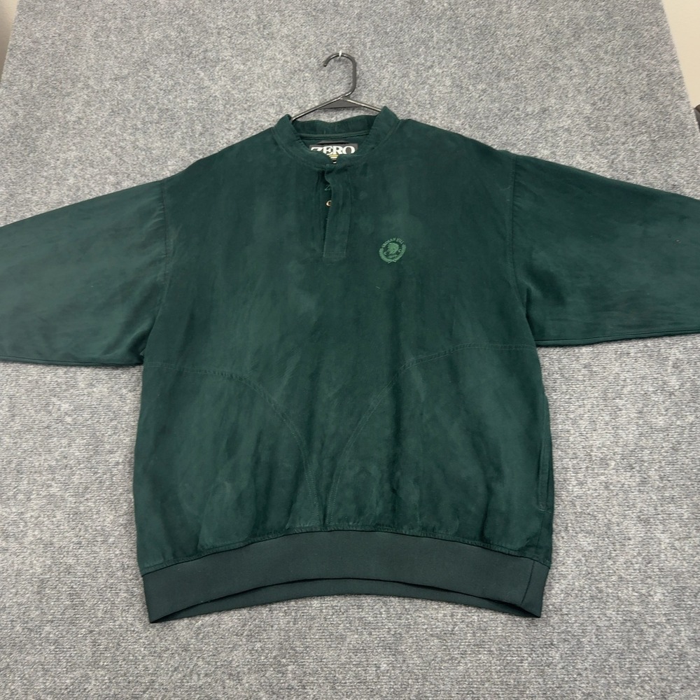 Vintage Zero Restriction Pullover Mens XL Green Microfiber Mock Neck Golf Sport